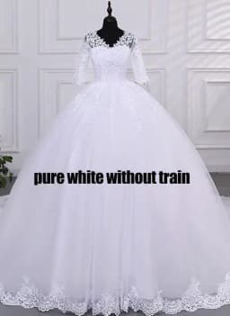Ashley Gloria Pure White Wedding Dresses Elegant Boat Neck Ball Gown Simple Vestido De Noiva Plus Size Robe De Mariee