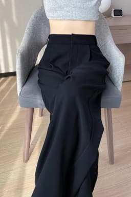 Spring 2024 New Fashion All-Match Simple Office Suit Pants Wide-Leg Pants High Waist Narrow Straight Casual Mop Pants Women