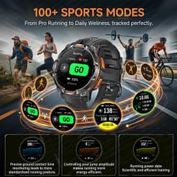 New Upgrade GPS Offline Map Position Smart Watch 1200mAh Battery IPX8 Swim Heart Rate 1.46”AMOLED Screen Men Women Fitness Watch