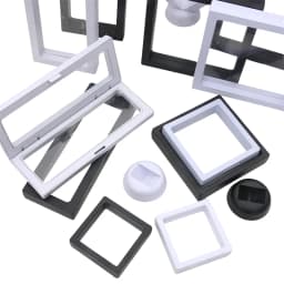 5Pcs 3D Floating Frame Jewelry Display Stand Shadow Box Ring Pendant Holder Stone Presentation Case Gift Box