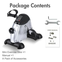 Mini Pedal Exercise Bike Under Desk Bicycle Trainer Fitness Cycling Portable LCD Display Arm Leg Fitness Equipment Home Office