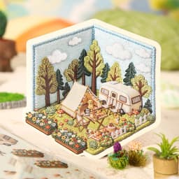 Journal GO Creative 3D Scenes Cartoon Landscape Stickers Spring diy Sticker for Gift Card Collage Junk Journal Scrapbook Decor
