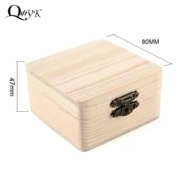 8x8x4.7cm Plain Natural Wooden Packing Box Storage Box Gift Box Wooden Storage Box Home Sundries Storage Box