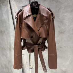 Women Casul Leather Jackets Short Windbreak Design Genuine Grained Sheep Leather Coats Lady