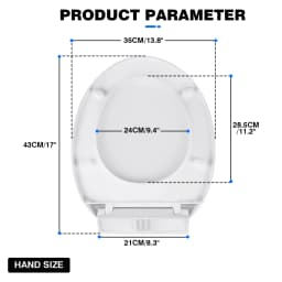 BRIEFNESS D-Shape Soft Close Toilet Seat, Antimicrobial Easy Clean PVC Material, Quick Release Hinges for Easy Cleaning, Univers