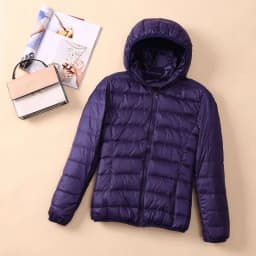 Fashionable Lightweight down Cotton Jacket Women's Short Stand Collar Hooded Slim Fit Autumn Winter plus Size Outerwear