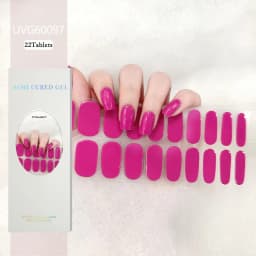 16/20/22Tips Semi-Cured Gel Nail Patch Adhesive Sliders Long Lasting Full Gel Nail Stickers DIY Manicure Harden In UV Lamp Need