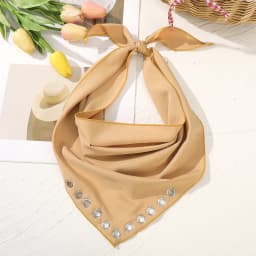 Bohemia Metal Hollow Eyes Triangle Scarf Thin Breathable Headband Solid Color Turban Retro Hairbands For Women Hair Accessories