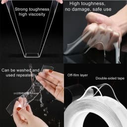 Nano Tape Super Strong Double-Sided Adhesive Tape Transparent Reusable Waterproof Tapes Heat Resistance Home Bathroom Decoration
