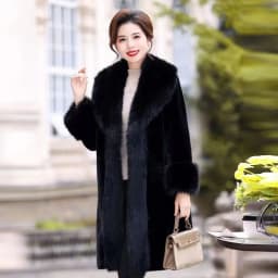 Winter coat women's loose large size medium and long large fur collar boutique warm imitation fur mink hair