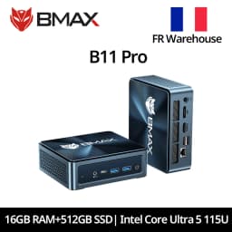 BMAX B11 Pro Mini AI PC Intel Core Ultra 5 115U 8 Cores 10 Threads 16GB RAM 512GB SSD WiFi Bluetooth USB HDMI Type-C Windows 11