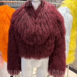 YOLOAgain 2025 Winter Elegant Real Mongolia Sheep Fur Jacket Women Short Fur Coat Female Outerwear