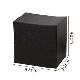 Wabi-Sabi Charred Wood Side Table Handcrafted Tree Stump Stool with Natural Texture Bedside Coffee Table for Home Decor