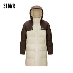 Semir Down Jacket Men Mid-Length Hooded Sport Colorblock 2026 Winter Man Clothes Warm Outerwear Windproof Warm Colorblock Design