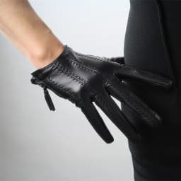 TECH GLOVES Real Leather Dark Red Wrist Short 19cm Zipper Fringe Tassel Genuine Sheepskin Lambskin Women Ladies Touchscreen