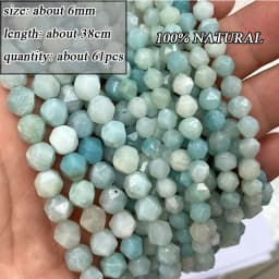 Wholesale Natural Amazonite Various Shape Stone Beads Round Faceted Rondelle Square Irregular for Jewelry Making Diy Bracelet