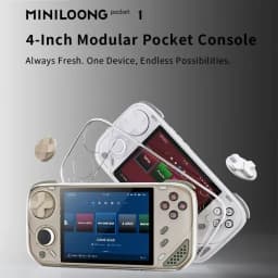 MINILOONG Pocket 1 4" Open Source Handheld RK3566 ROCKNIX 90Hz IPS Retro Console Modular RGB Hall Joystick PSP PS1 GBA Emulator