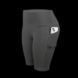 CHRLEISURE Women Solid Yoga Shorts with 3 Pockets High Waist Butt Lifting Workout Tights Gym Elastic Cycling Shorts Activewear