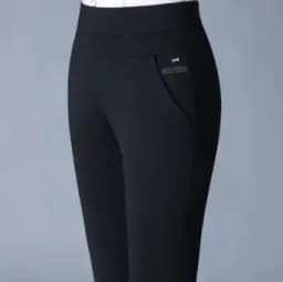 7XL Spring Autumn Casual Button Elastic Mid Waist Black&Navy Blue Straight Trousers Office Lady Quick Drying Suit Pants Female