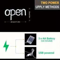 Artistic OPEN LED Neon Lights USB/Battery Powered for Holiday Parties Weddings Bars Cafes Game Rooms Commercial Lighting