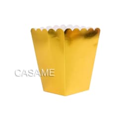 6pcs Rose Gold Pink Stiff Paper Mini Party Popcorn Boxes Pop Corn Candy/ Sanck Favor Bags Wedding Birthday Movie Party Tableware