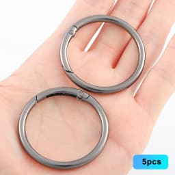 5PCS Spring O Ring Metal Round Carabiner Clip Circle Key Ring Clips for Keychain Buckle Bags Purse Handbag Craft Keychain Clip