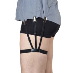 1 Pair Men Shirt Stays Belt with Non-slip Locking Clips Keep Shirt Tucked Leg Thigh Suspender Garters Strap