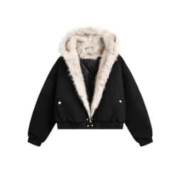 Winter men's cotton jacket with fur collar eagle embroidery and tie-dye design outdoor style jacket thickens and comfortable
