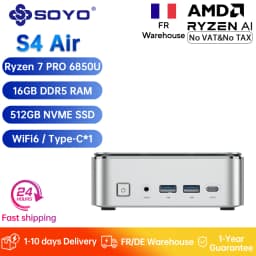 SOYO S5 Air Mini PC Gaming Ryzen 5 7535HS 16GB LPDDR5 512GB NVME SSD Win11Pro Supports 4K Triple Display WiFi6/BT5.2 Mini Computer
