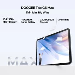 DOOGEE 2 in 1 Tablet PC Tab G6 Max Gemini Ai Android 16 13.4'' 32GB(6+26) RAM 256GB ROM 11000 mAh Battery 7.7 mm Slim Widevine L1 Support Smart Tablet