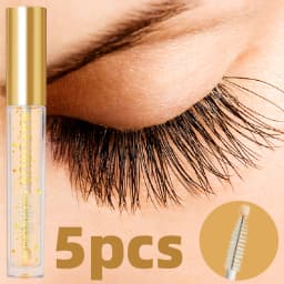 5pcs Nourishing Eyelash and Eyebrow Enhancer Serum Transparent Natural Ingredients for Longer Fuller Thicker Eyebrows Eyelash Korean Makeup Eye Cosmetic for Women Gifts Eye Tools Beauty