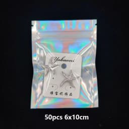 8 Sizes Laser Self-Sealing Plastic Bag Package For Small Business Clear Pouch Jewelry Display Gift Packaging Storage Wholesale