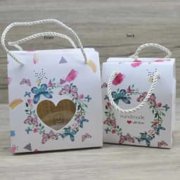 10pc 2sizes Paper Gifts Package Box with Hanger DIY Handmade Marble Flower Style Paper Window Box Paryt Suppiles Wrapping