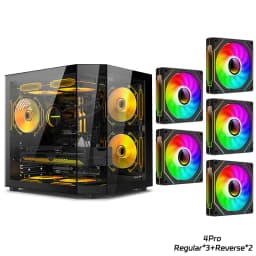 Power Train Star Realm M-ATX Desktop Case Three Sided Glass Panoramic Sea View Room Without Pillars 240 Water Cooler PC Case