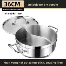 Stainless Steel Dual Hot Pot | Thickened Large-Capacity Pot for Home & Induction Cooking