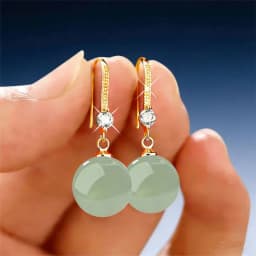 925 Sterling Silver Drop Earrings Inlaid With 5A Zircon Agate, Hotan Jade Women's Earrings Party Wedding Jewelry Accessories