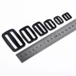 5PCS Curve Tri-Glide Slider Sliplock Buckle Adjustable Plastic Black For Bag Straps Webbing Size 15mm 20mm 25mm 32mm 38mm 50mm