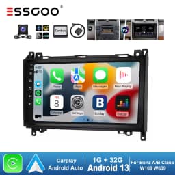 Essgoo 2DIN Android 14 9inch Carplay Car Stereo Multimedia Player Radio GPS Navi For Mercedes Benz A/B Class W169 W245 B200 W906