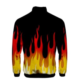 Coat 3D Print Cartoon Red and Yellow Flame Hoodie Men Women Long Sleeve Cosplay Costume Men Jacket Sweatshirts