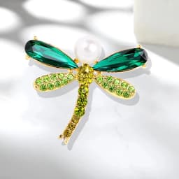 Large Size Luxury Crystal Dragonfly Brooch Colorful Rhinestone Insect Brooches Girls Cute Pins Personality Corsage Accessories