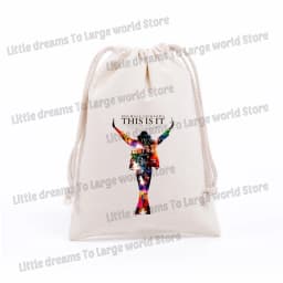 Michael Jackson Drawstring Bag Graphic Figure Print Pockets Gifts Bags Portable Jewelry Storage Pouches Men Women Packing Bags