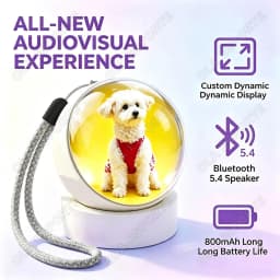 3D Video Crystal Ball E-Badge DIY Art Glass Ball Lamp Spherical Pixel Display 1.65inch Screen Video Player Smart Badge Gift Ht30