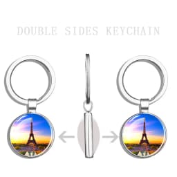 Luminous Eiffel Tower Keychains Two-Side Glass Pendant Key Chain France Paris Eiffel Tower Glow in The Dark Keyring Travel Gifts
