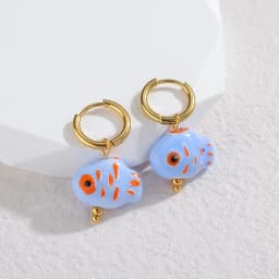 Cute Octopus Earrings Creative Glass Octopus Long Drop Earrings Unqiue Marine Series Design Earrings Wholesale Custom Packaging