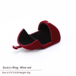 High-Grade Velvet Button Mongolian Double Open Jewelry Box Velvet Ring Ring Bracelet Necklace Packaging Jewelry Box