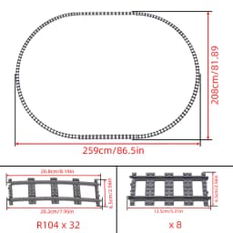 MOC Creative Expert Ideas City Train Tracks Straight Curved Ellipse Crossings Rails Bricks Building Blocks DIY Toys for Kids GIF
