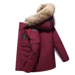 -30 Degree White Duck Down Parkas Men Windproof Hooded Thicken Multi-pocket Down Coat Fur Collar Hooded Thick Winter Jacket