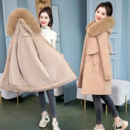 plus Size Loose Parka Thiened down Cotton Jaet Women's Mid-Length Korean Sle New Waist-Cinching 200 Pou Fat MM Cotto...