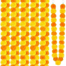 150CM Artificial Marigold Wreath Home Room Decor Dining Table Party Artificial Flower Decoration Wedding Decor Diwali Accessory