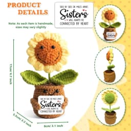 Positive Crochet Handmade Amigurumi Doll Emotional Support Pocket Hug Knit Plant Flower Encouragement Gift for Friends Coworker